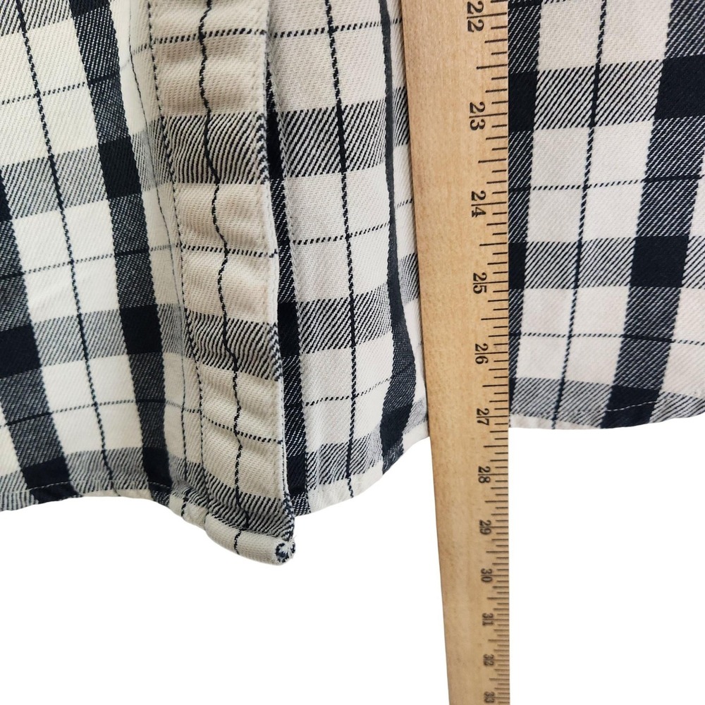 FILSON Alaskan Guide Shirt Womens Medium Cream Black Plaid Flannel Button Front - Picture 9 of 12